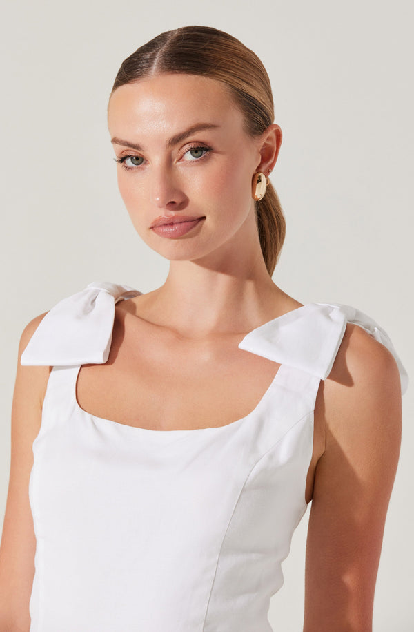 Astr The Label Jessica Bow Detail Sleeveless Top