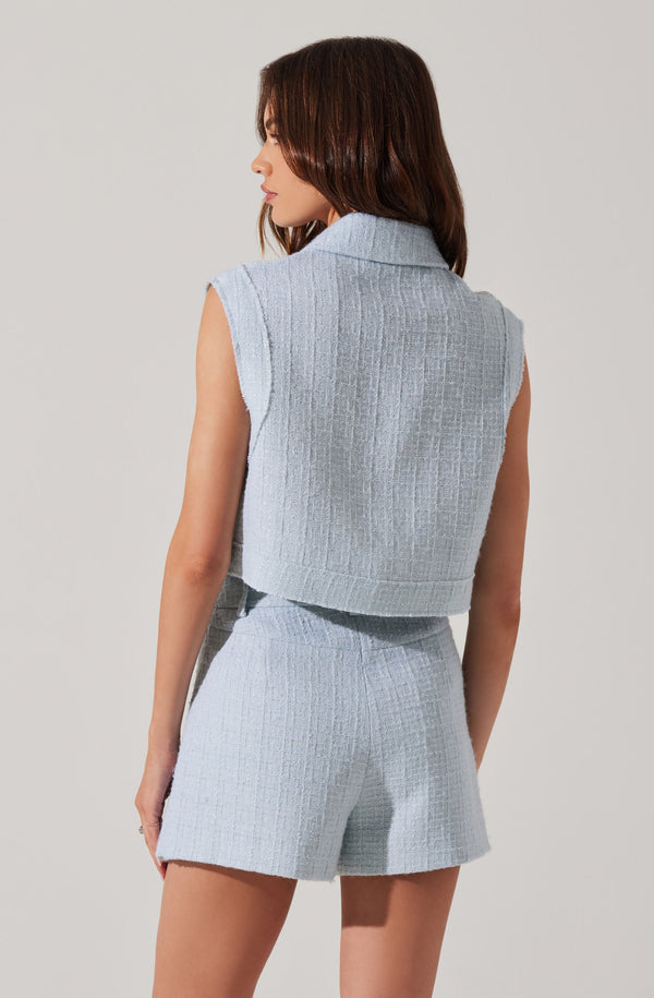 Astr The Label Jhene Tweed Sleeveless Top