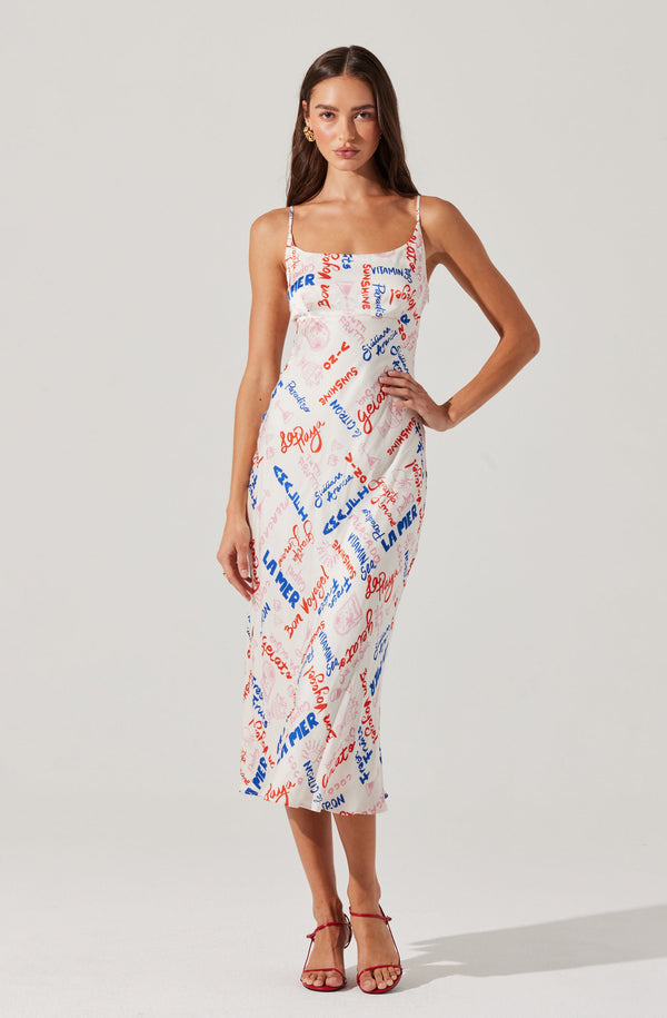 Astr The Label Joan Satin Midi Dress