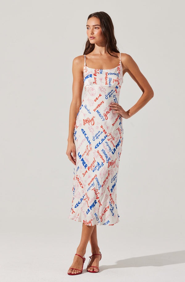 astr the label Joan Satin Midi Dress