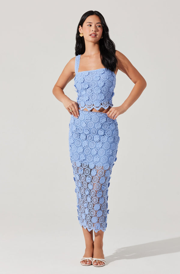 Astr The Label Jonae Crochet Lace Midi Skirt