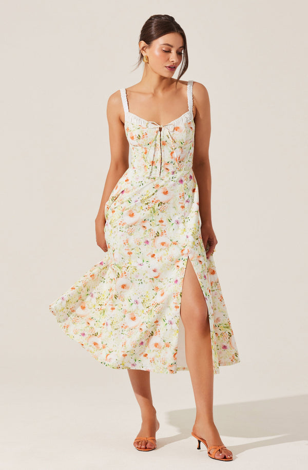 astr the label Julietta Floral Corset Midi Dress