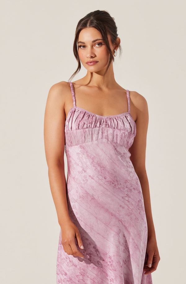 Astr The Label Kaiya Jacquard Satin Midi Dress