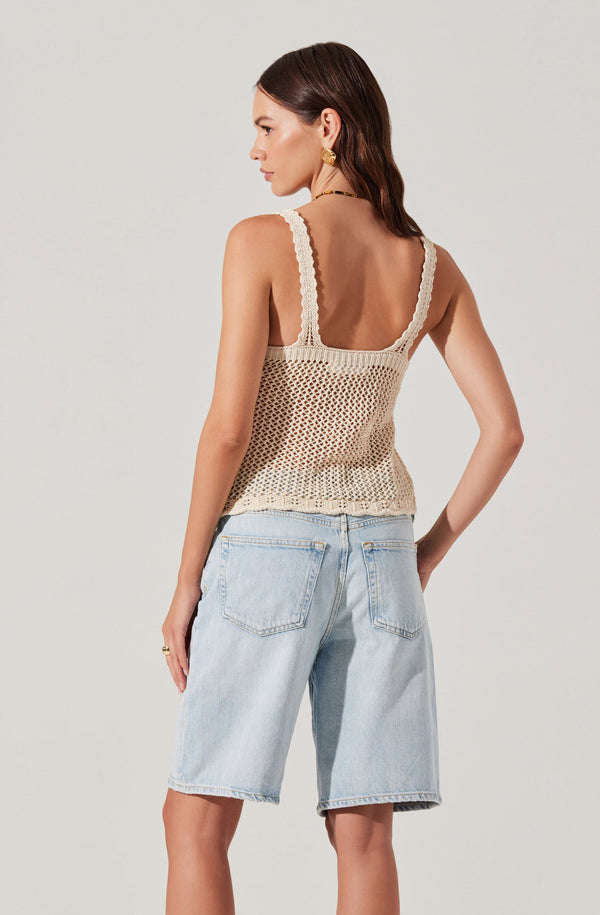 Astr The Label Kalaya Crochet Knit Top