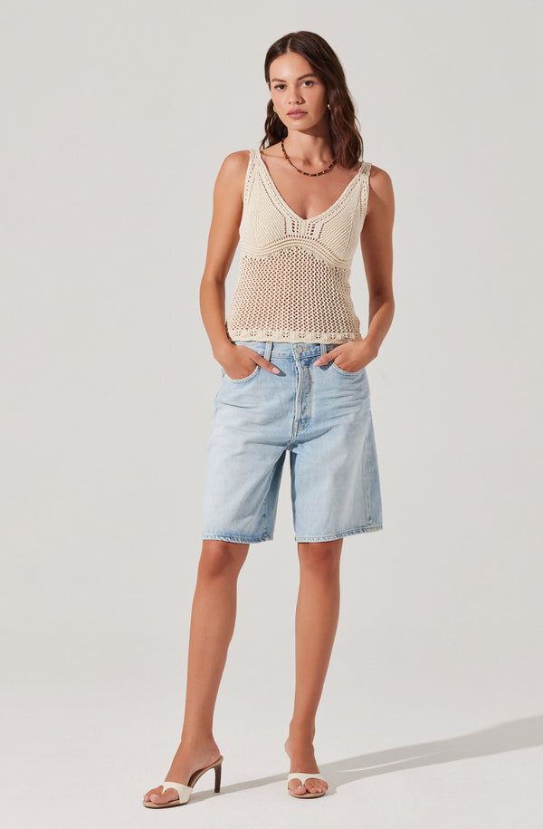 Astr The Label Kalaya Crochet Knit Top