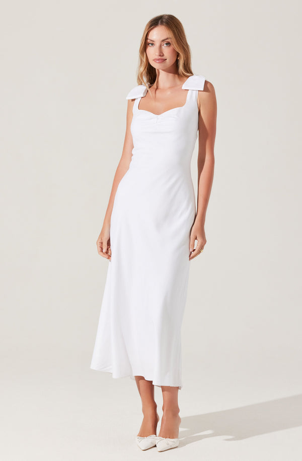 Astr The Label Kateleya Bow Detail Midi Dress