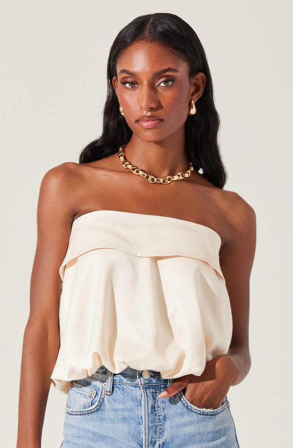 astr the label Khloe Strapless Bow Back Top
