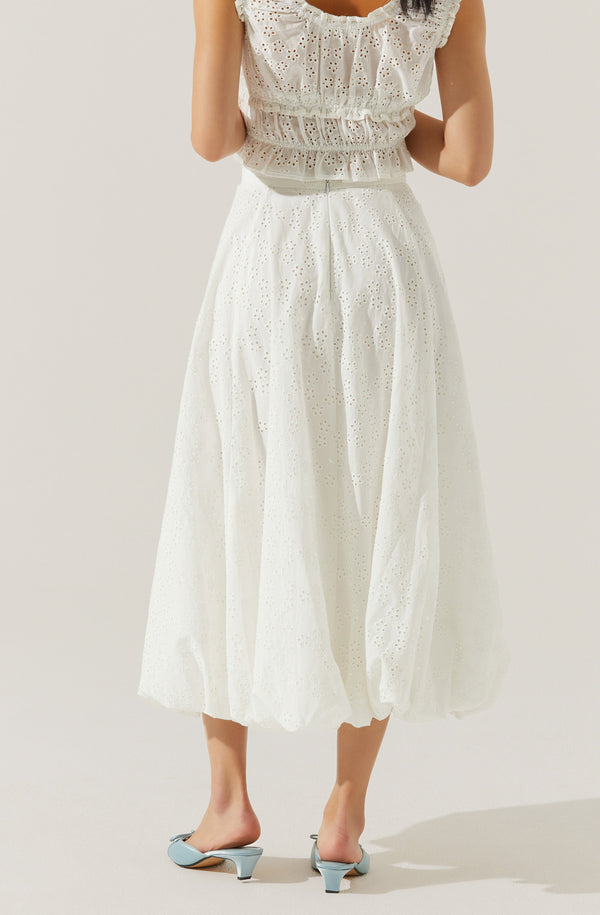 Astr The Label Kissel Eyelet Bubble Maxi Skirt