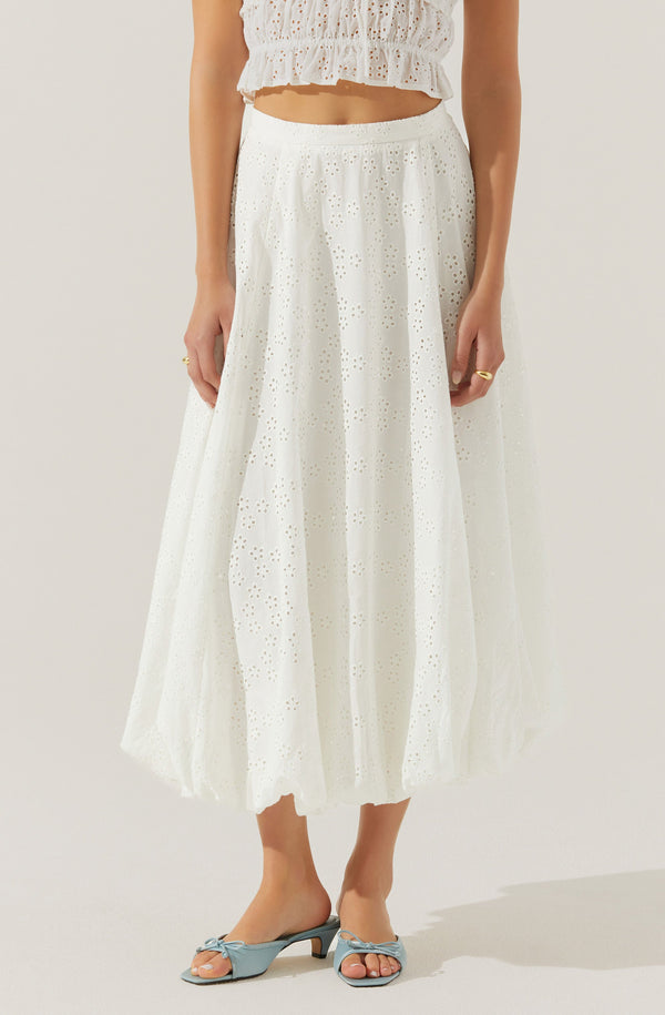 Astr The Label Kissel Eyelet Bubble Maxi Skirt