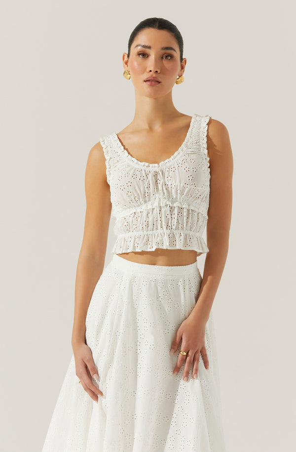 Astr The Label Kissel Tiered Eyelet Top