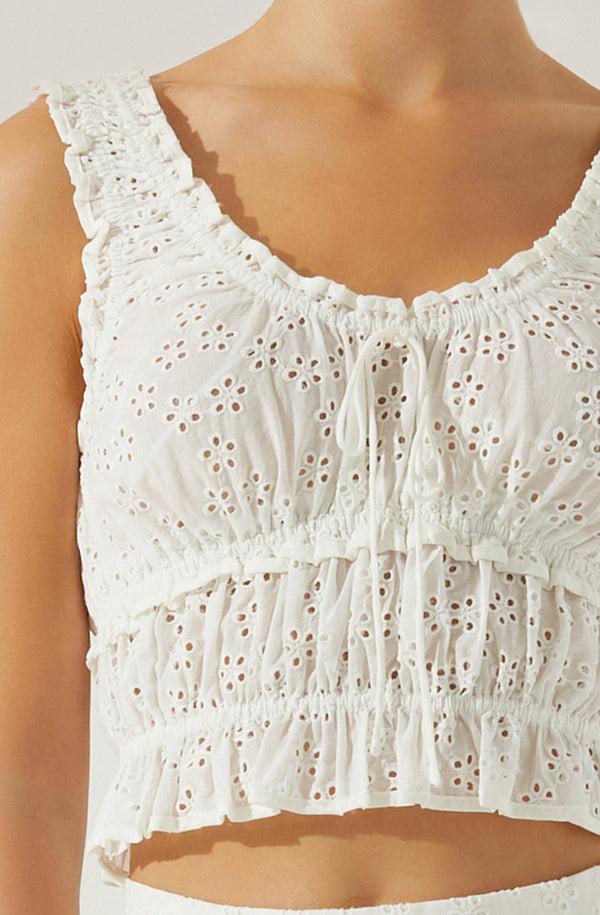 Astr The Label Kissel Tiered Eyelet Top