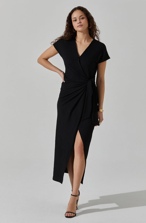 astr the label Knit Wrap Midi Dress