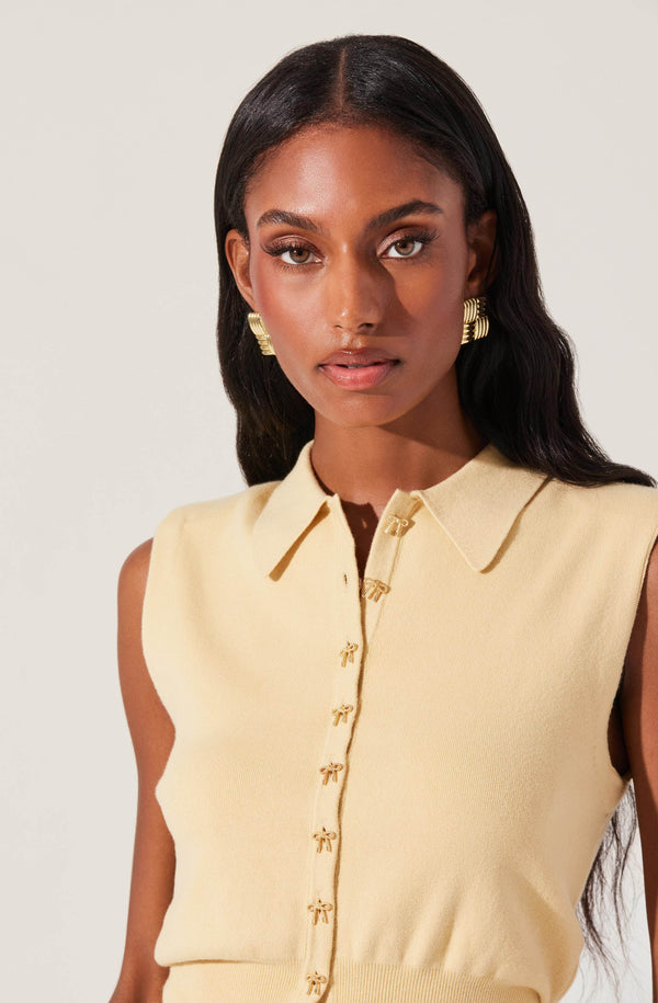 Astr The Label Kori Bow Embellished Sweater Top