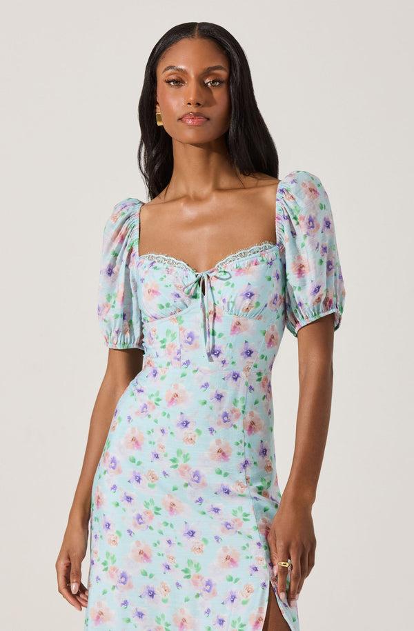 Astr The Label Lace Trim Bustier Midi Dress