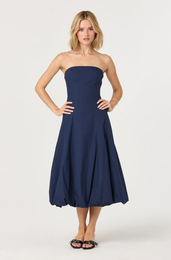 Astr The Label Lace Up Strapless Bubble Dress