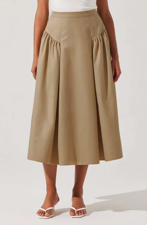 Astr The Label Laila Ruched Detail Midi Skirt