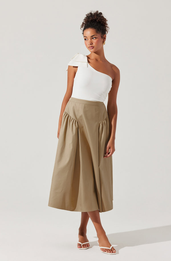 Astr The Label Laila Ruched Detail Midi Skirt