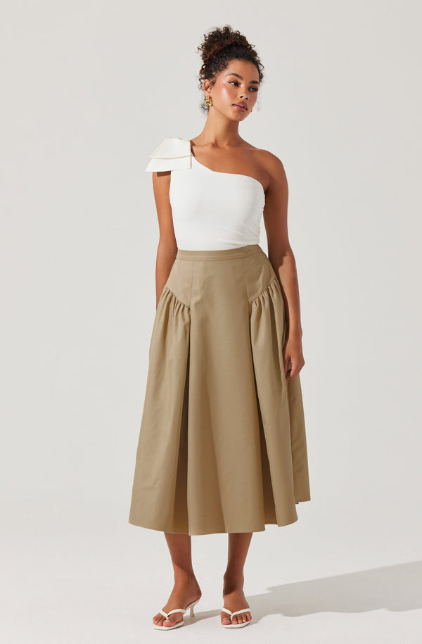 astr the label Laila Ruched Detail Midi Skirt