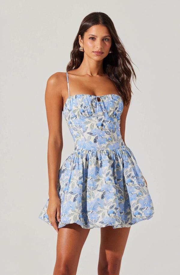 Astr The Label Larissa Floral Bubble Mini Dress