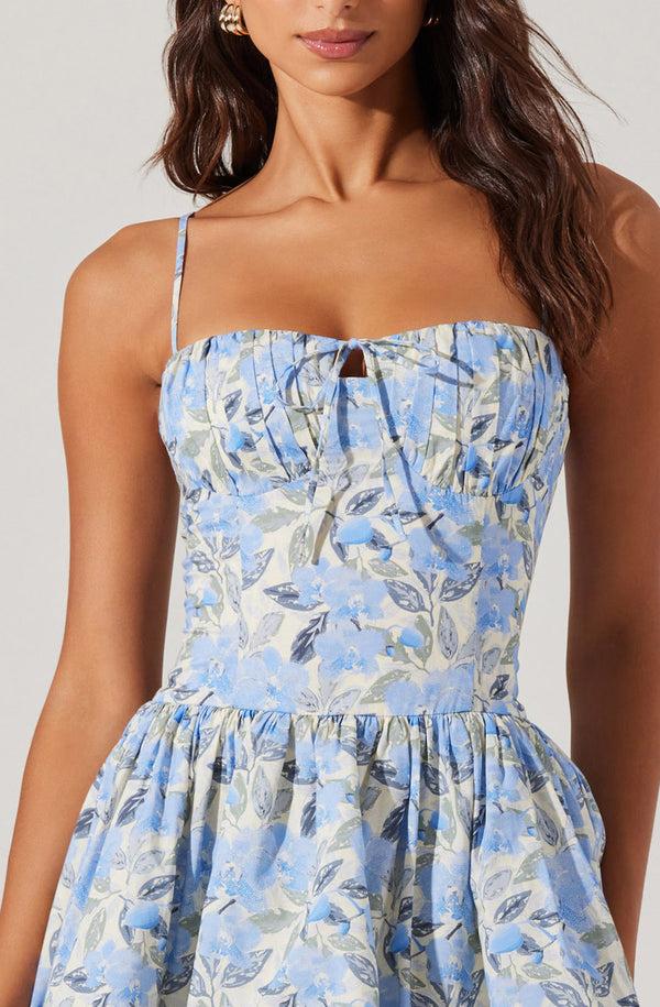 Astr The Label Larissa Floral Bubble Mini Dress
