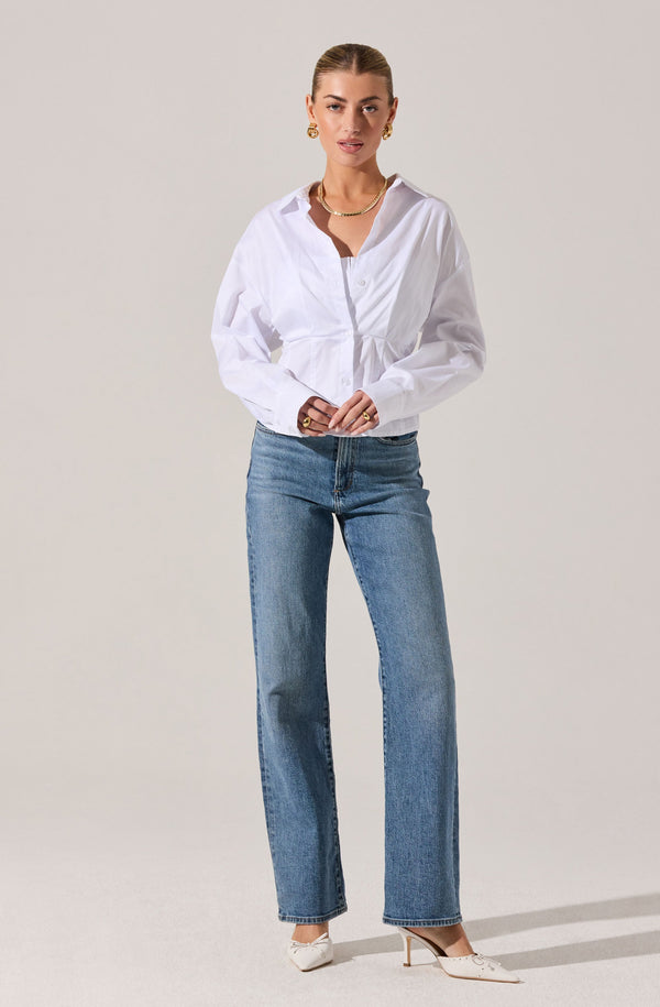 Astr The Label Layered Peekaboo Corset Shirt