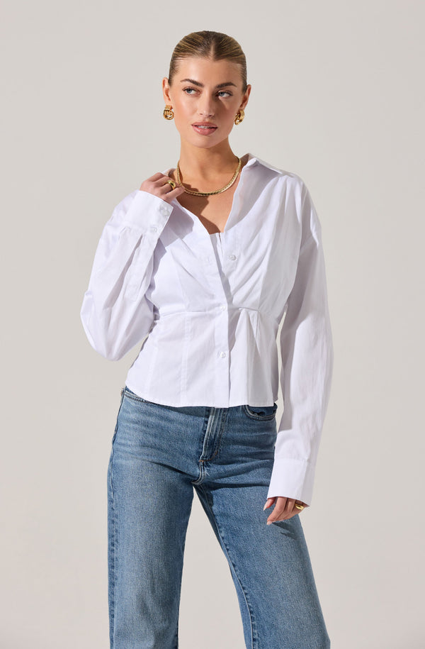 Astr The Label Layered Peekaboo Corset Shirt