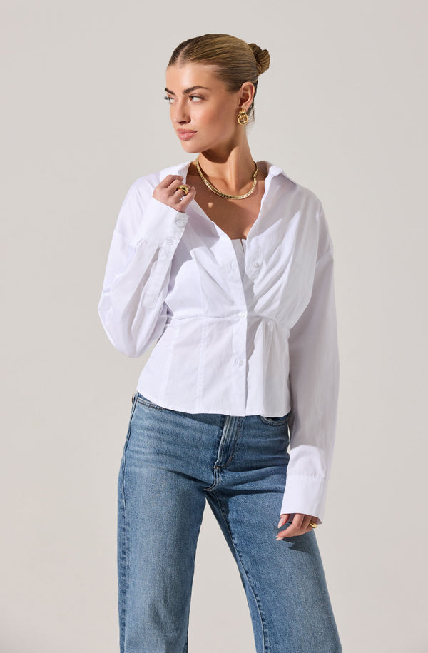 astr the label Layered Peekaboo Corset Shirt