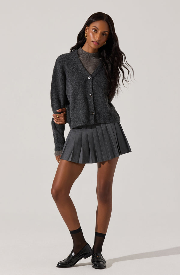 Astr The Label Layered Turtleneck Cardigan Sweater