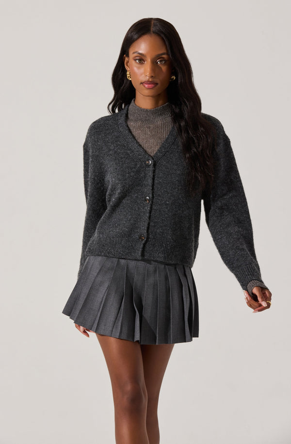 Astr The Label Layered Turtleneck Cardigan Sweater