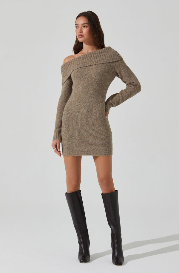 Astr The Label Leya Off Shoulder Sweater Dress