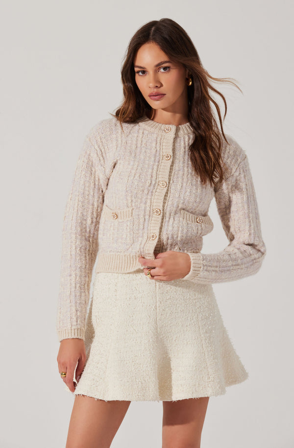 Astr The Label Leyla Contrast Trim Cardigan