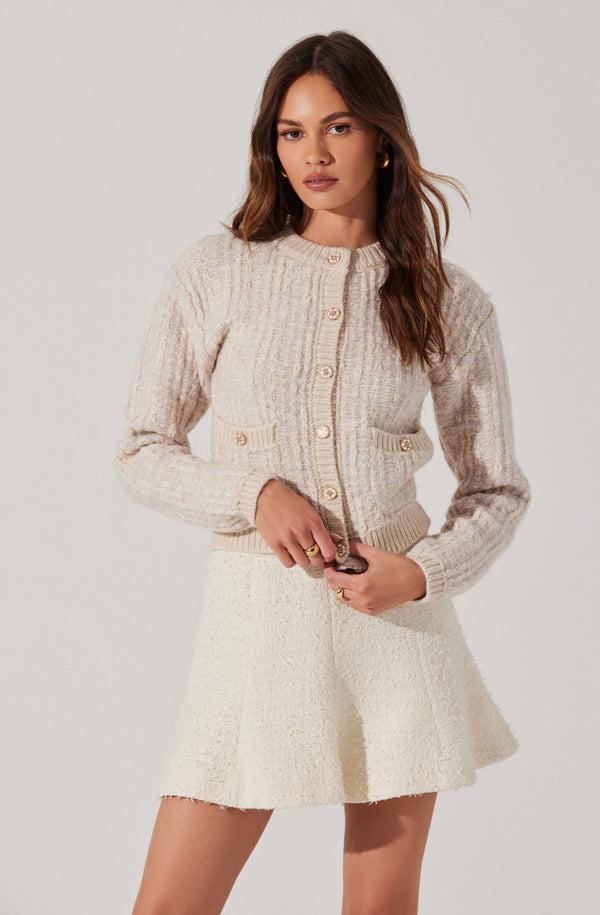 Astr The Label Leyla Contrast Trim Cardigan