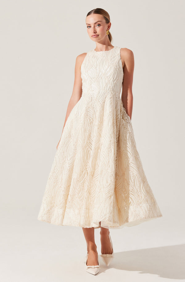 Astr The Label Lillemor 3D Textured Midi Dress