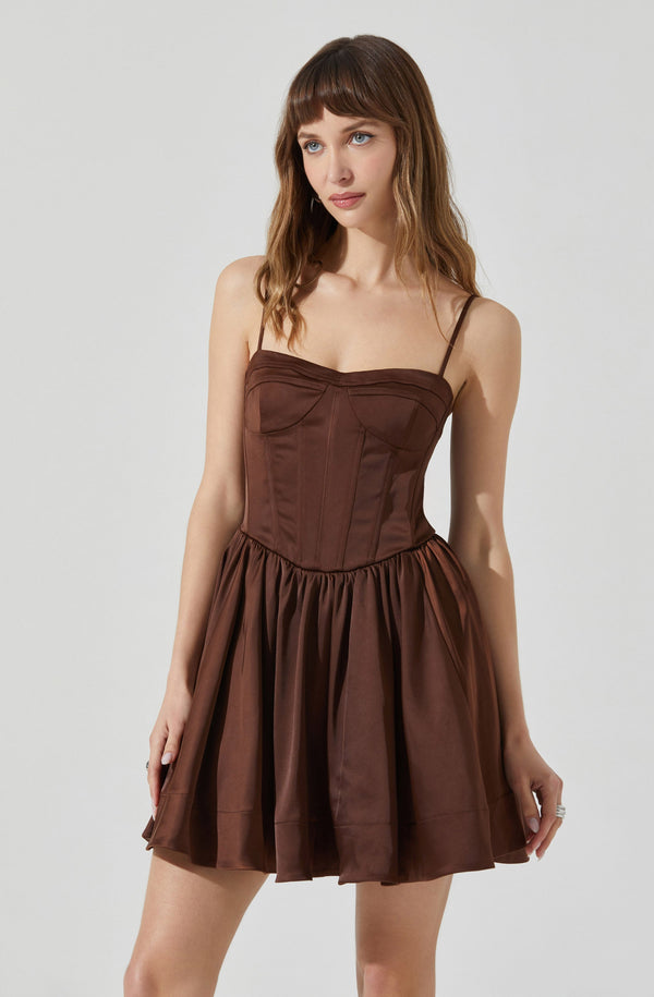Astr The Label Linelly Bustier Mini Skater Dress