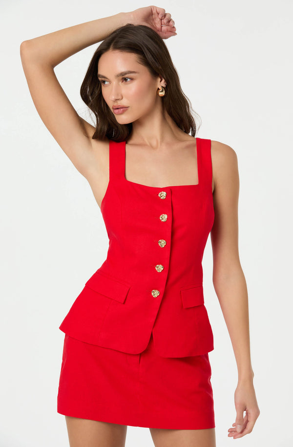 Astr The Label Linen-Blend Mini Skirt