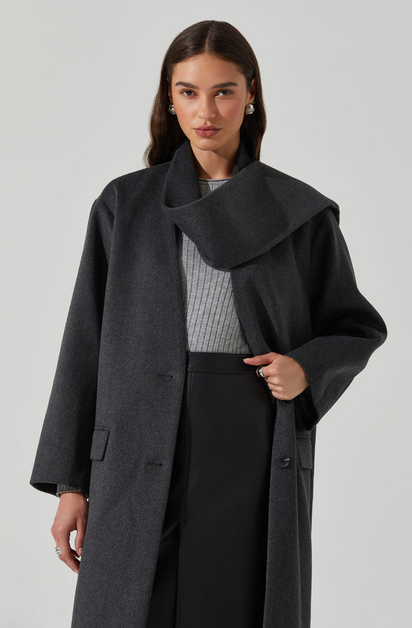 Astr The Label Londyn Scarf Longline Coat