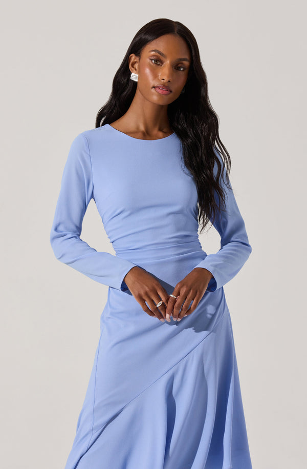 Astr The Label Long Sleeve Asymmetrical Hem Dress
