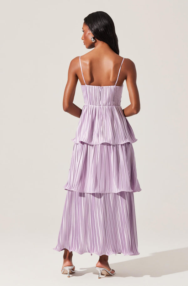 Astr The Label Lupin Pleated Tiered Maxi Dress
