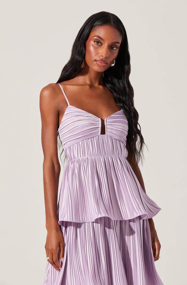 Astr The Label Lupin Pleated Tiered Maxi Dress