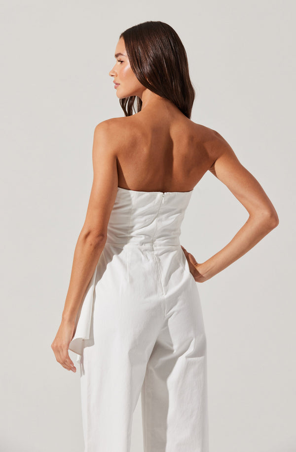 Astr The Label Maciel Strapless Pleated Jumpsuit