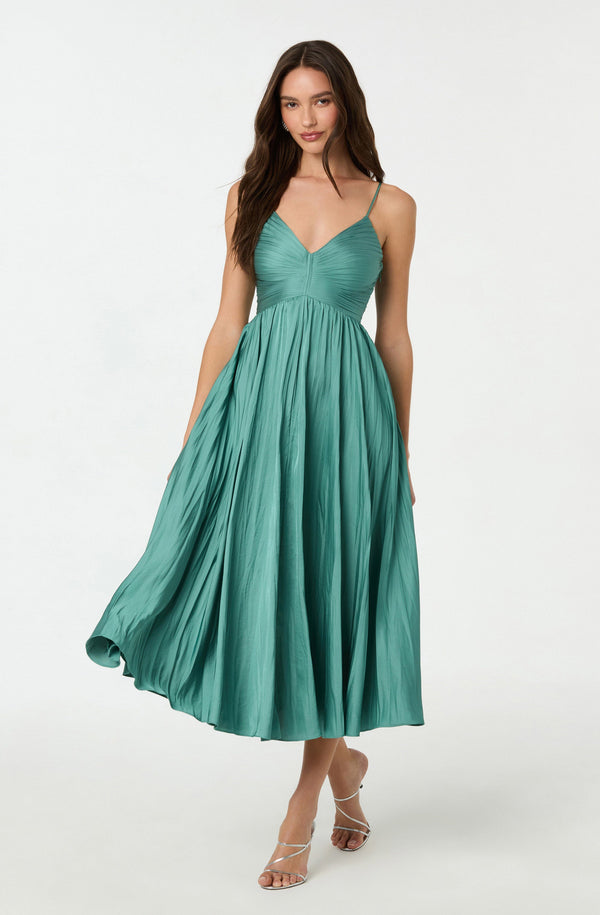 Astr The Label Maeve Pleated Midi Dress