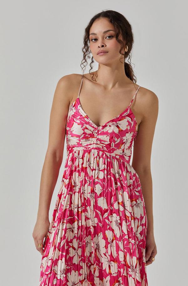 Astr The Label Maeve Pleated Midi Dress