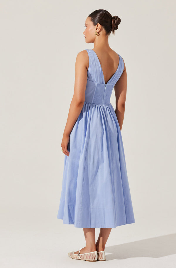 Astr The Label Maili Corset Poplin Midi Dress