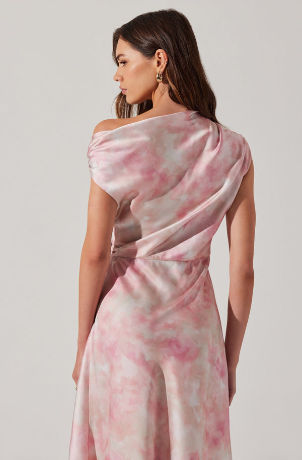Astr The Label Mairyn Tie Dye Satin Dress