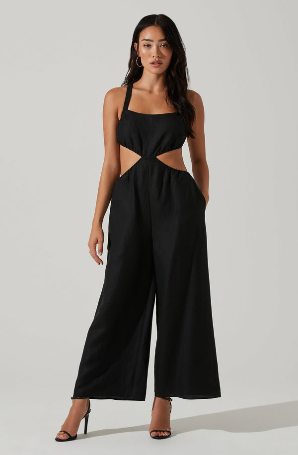 astr the label Marise Cutout Wide Leg Jumpsuit