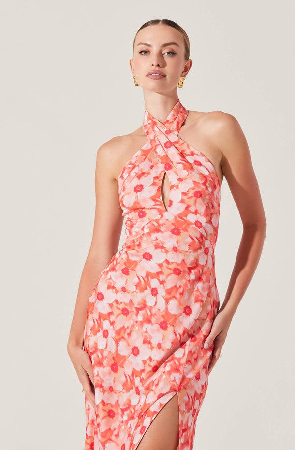Astr The Label Marissa Floral Halter Neck Dress