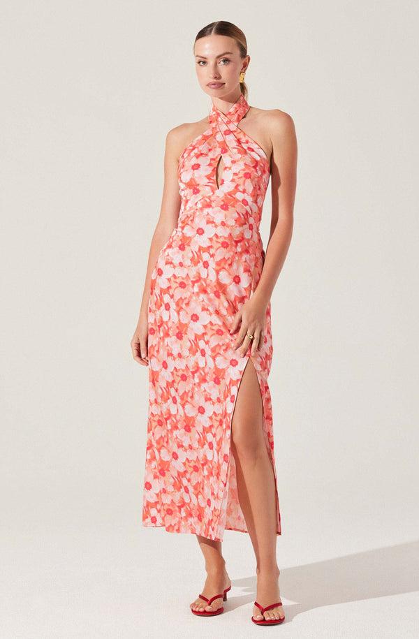 Astr The Label Marissa Floral Halter Neck Dress