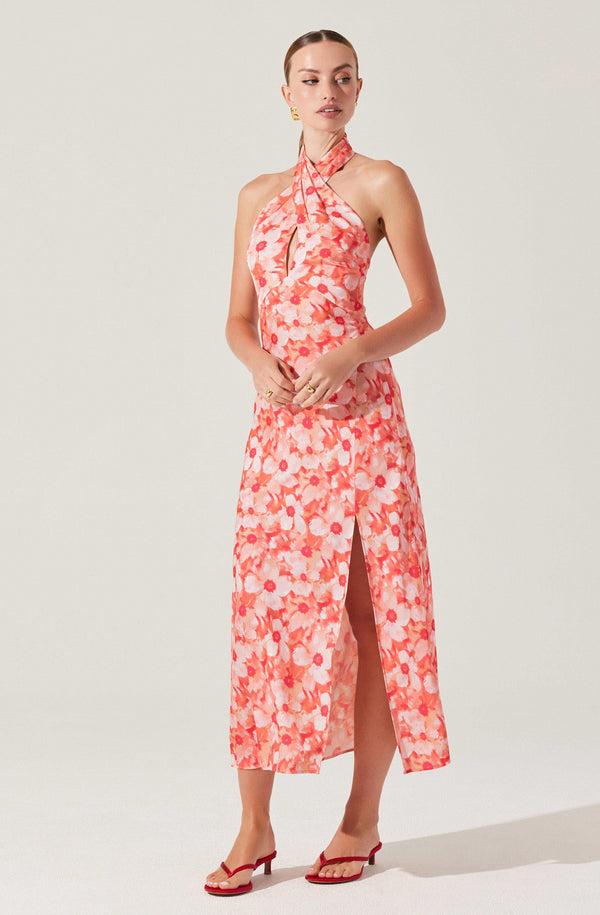 astr the label Marissa Floral Halter Neck Dress