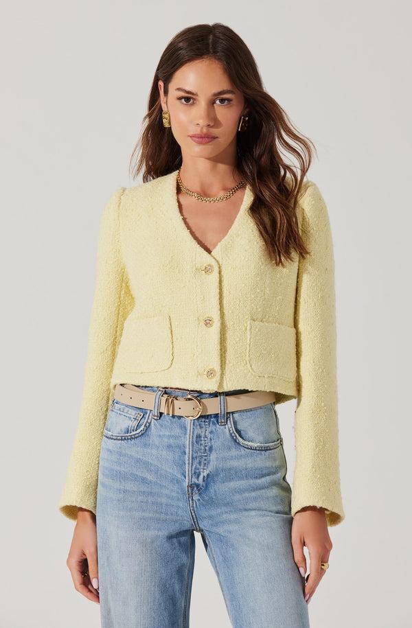 astr the label Marleigh V-Neck Tweed Jacket