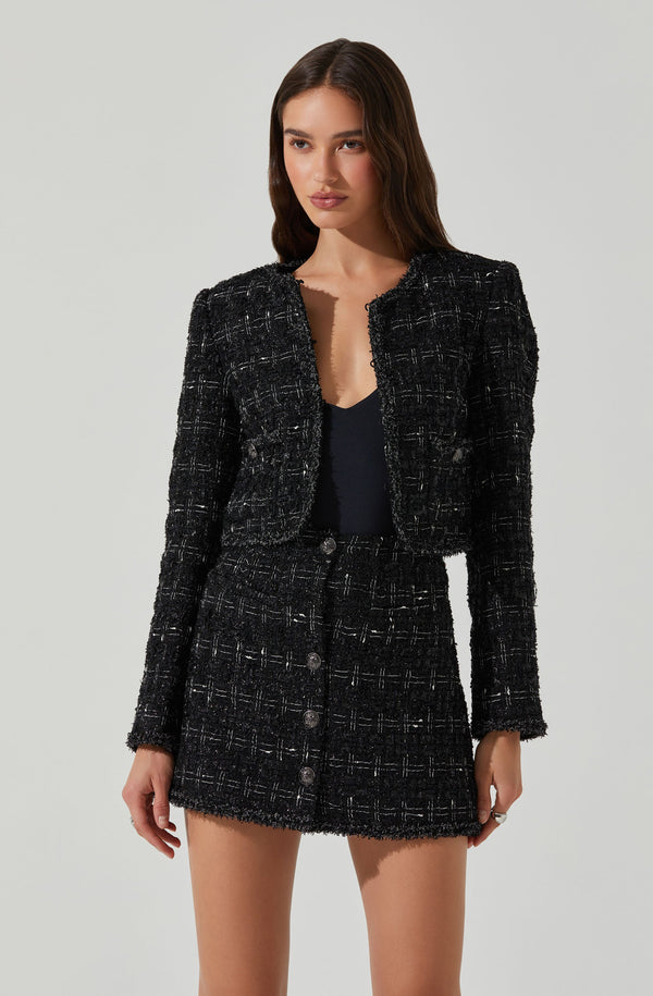 Astr The Label Mavey Tweed Mini Skirt